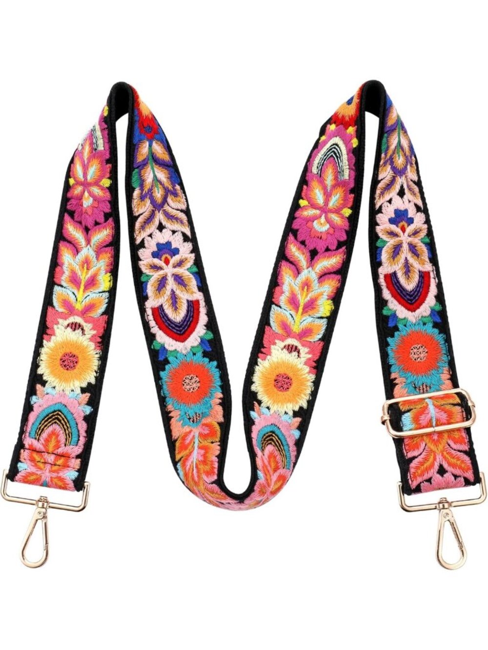 Wide Crochet Flower Purse Strap Replacement for Crossbody Handbags